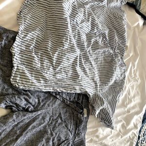 Charcoal blue Capri set